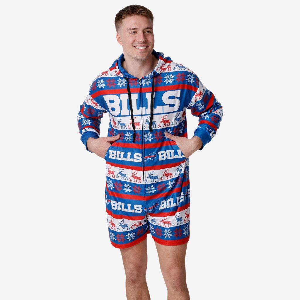 Buffalo Bills Ugly Short One Piece Pajamas FOCO S - FOCO.com