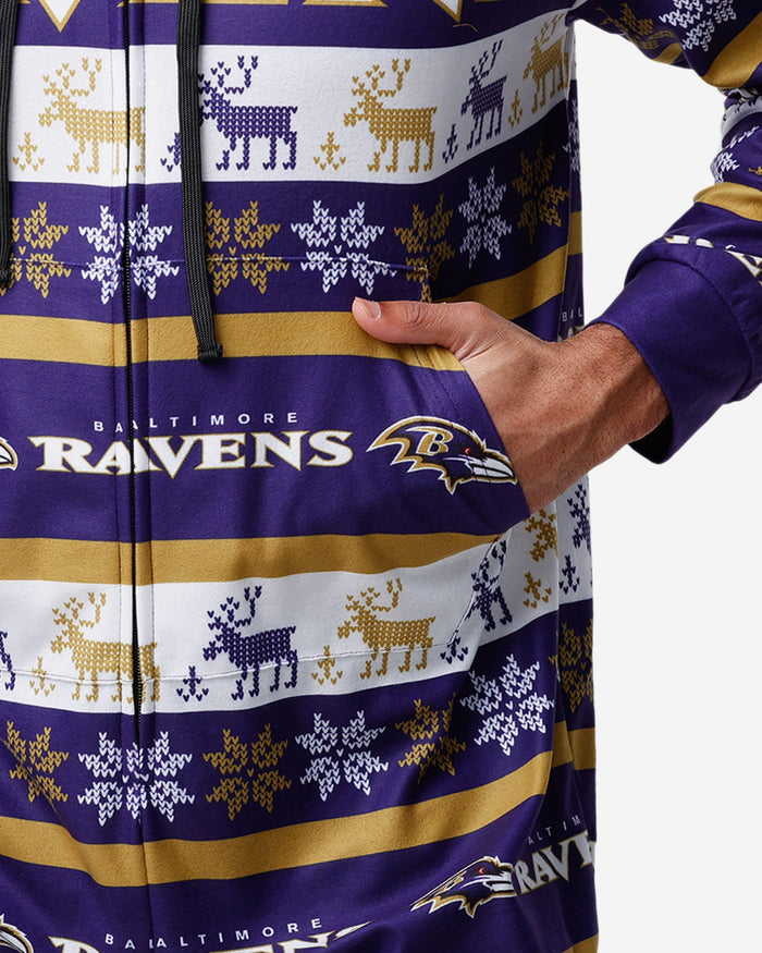 Baltimore Ravens Ugly Short One Piece Pajamas FOCO - FOCO.com