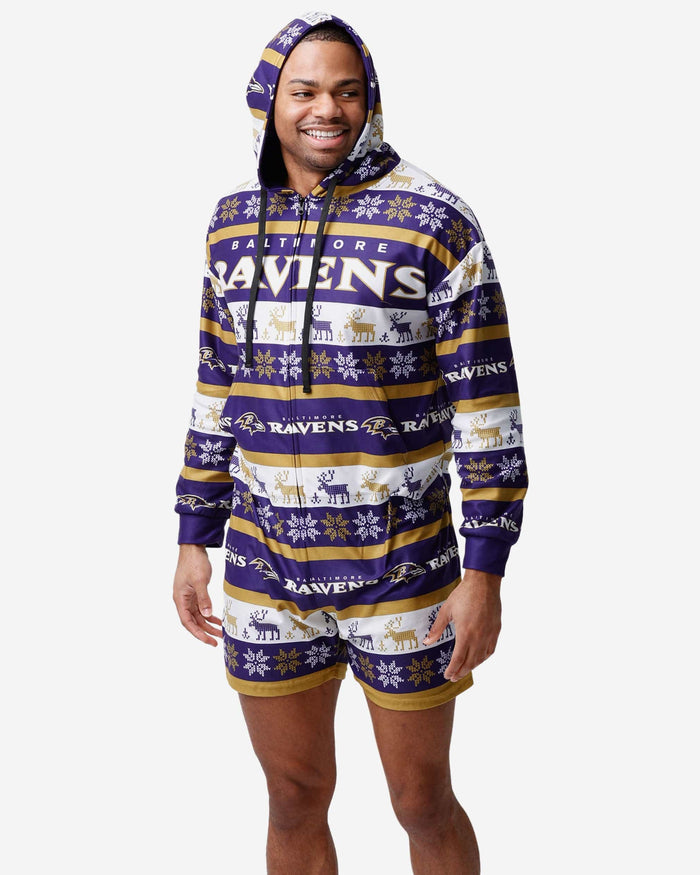 Baltimore Ravens Ugly Short One Piece Pajamas FOCO S - FOCO.com