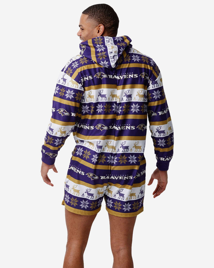 Baltimore Ravens Ugly Short One Piece Pajamas FOCO - FOCO.com