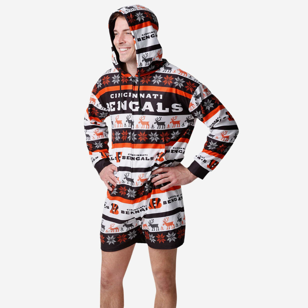 Cincinnati Bengals Ugly Short One Piece Pajamas FOCO S - FOCO.com