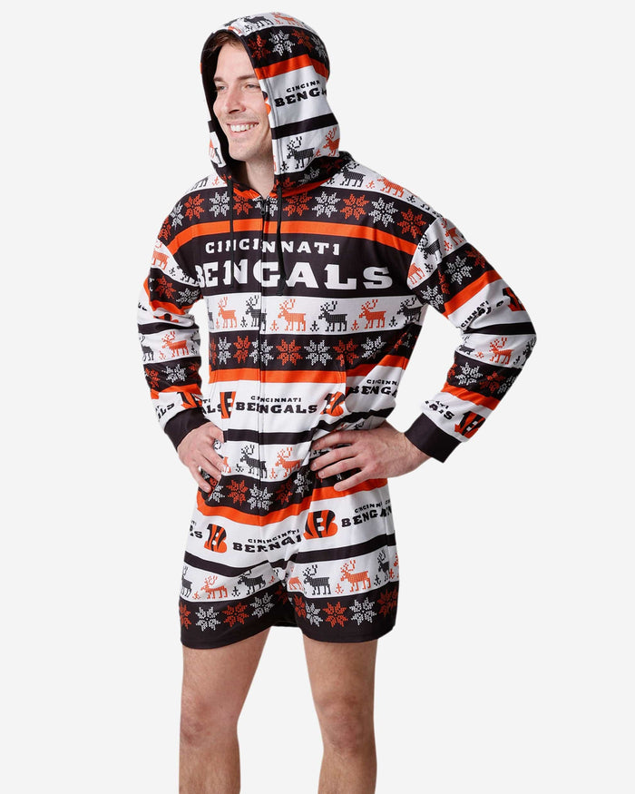 Cincinnati Bengals Ugly Short One Piece Pajamas FOCO S - FOCO.com