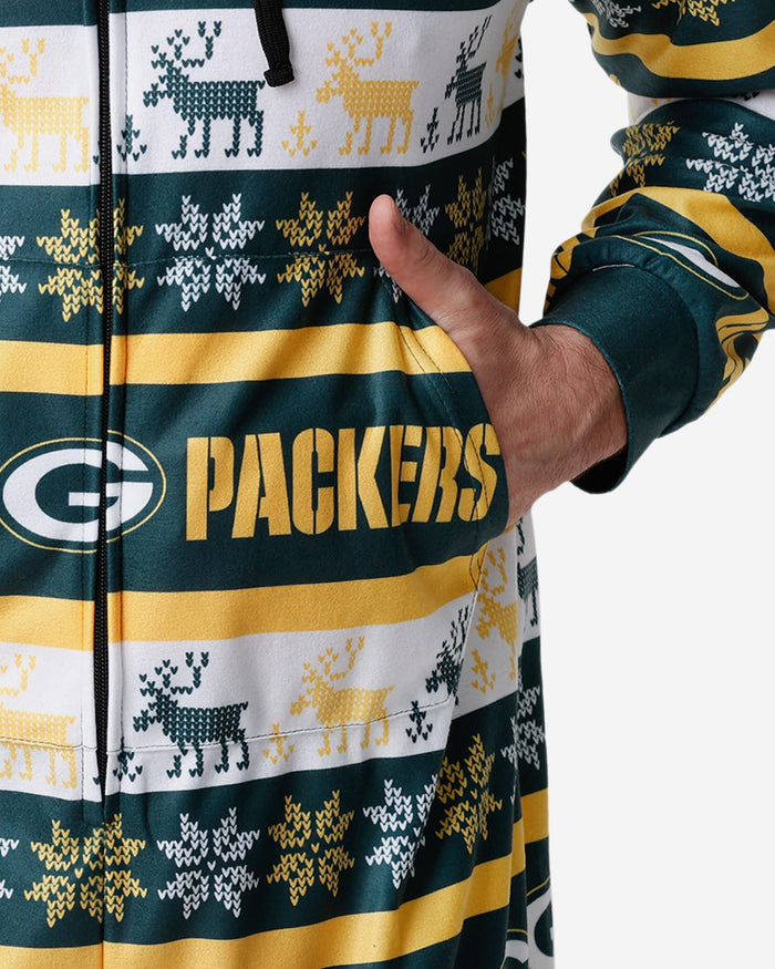 Green Bay Packers Ugly Short One Piece Pajamas FOCO - FOCO.com