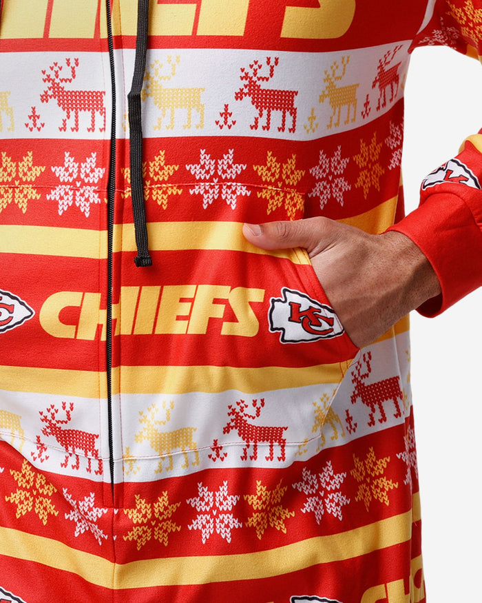 Kansas City Chiefs Ugly Short One Piece Pajamas FOCO - FOCO.com