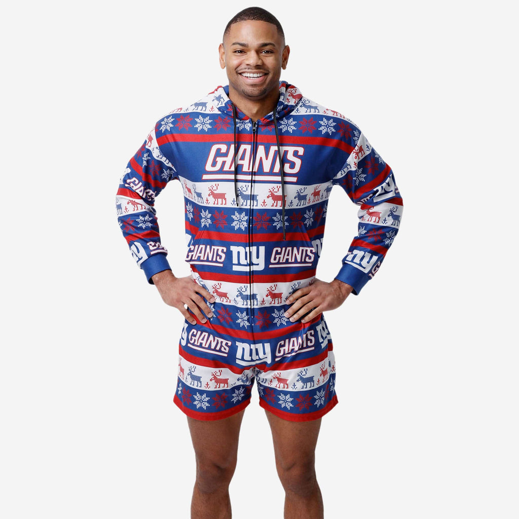 New York Giants Ugly Short One Piece Pajamas FOCO S - FOCO.com