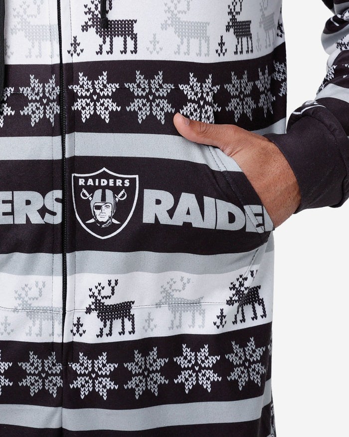 Las Vegas Raiders Ugly Short One Piece Pajamas FOCO - FOCO.com