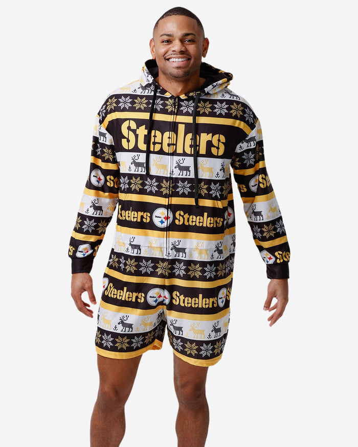 Pittsburgh Steelers Ugly Short One Piece Pajamas FOCO S - FOCO.com