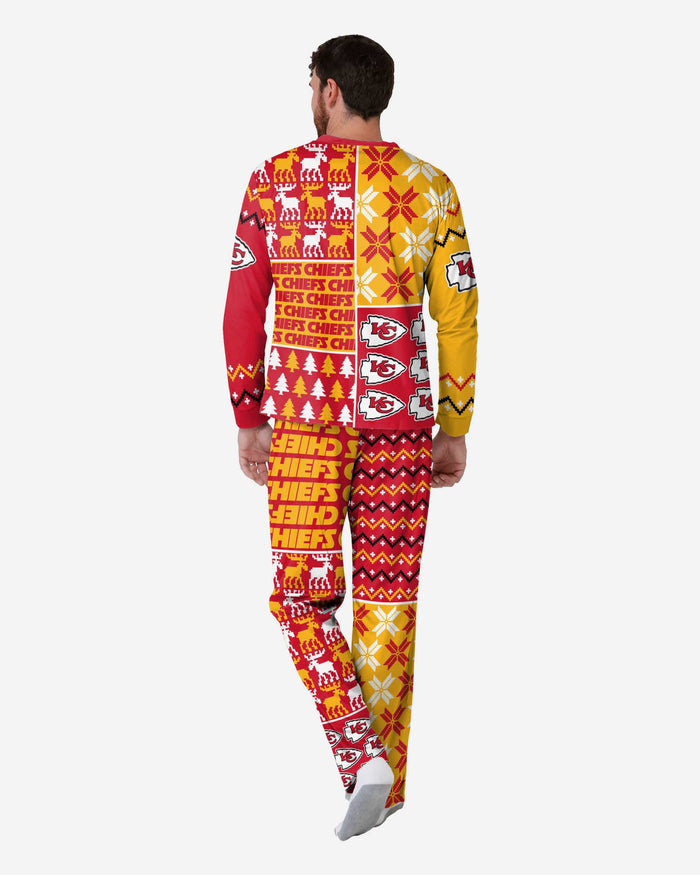 Kansas City Chiefs Mens Busy Block Family Holiday Pajamas FOCO - FOCO.com