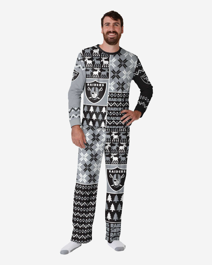 Las Vegas Raiders Mens Busy Block Family Holiday Pajamas FOCO S - FOCO.com