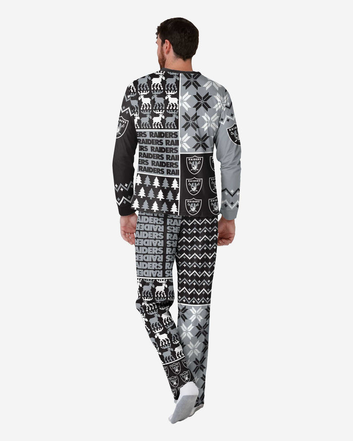 Las Vegas Raiders Mens Busy Block Family Holiday Pajamas FOCO - FOCO.com