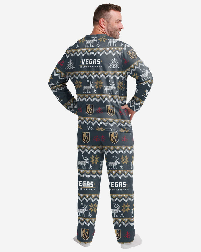 Vegas Golden Knights Mens Ugly Pattern Family Holiday Pajamas FOCO - FOCO.com