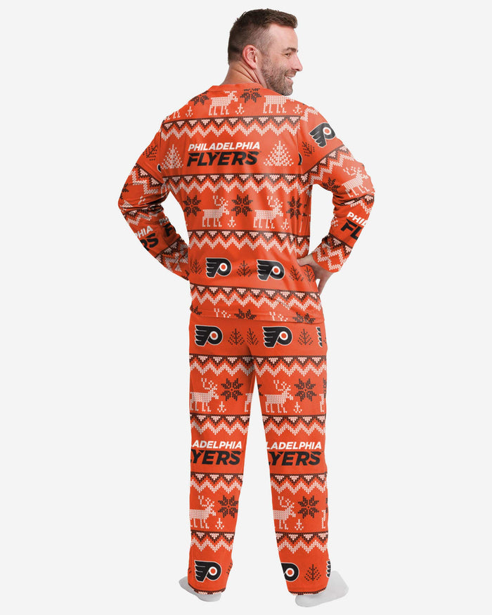 Philadelphia Flyers Mens Ugly Pattern Family Holiday Pajamas FOCO - FOCO.com