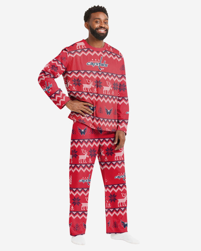 Washington Capitals Mens Ugly Pattern Family Holiday Pajamas FOCO S - FOCO.com