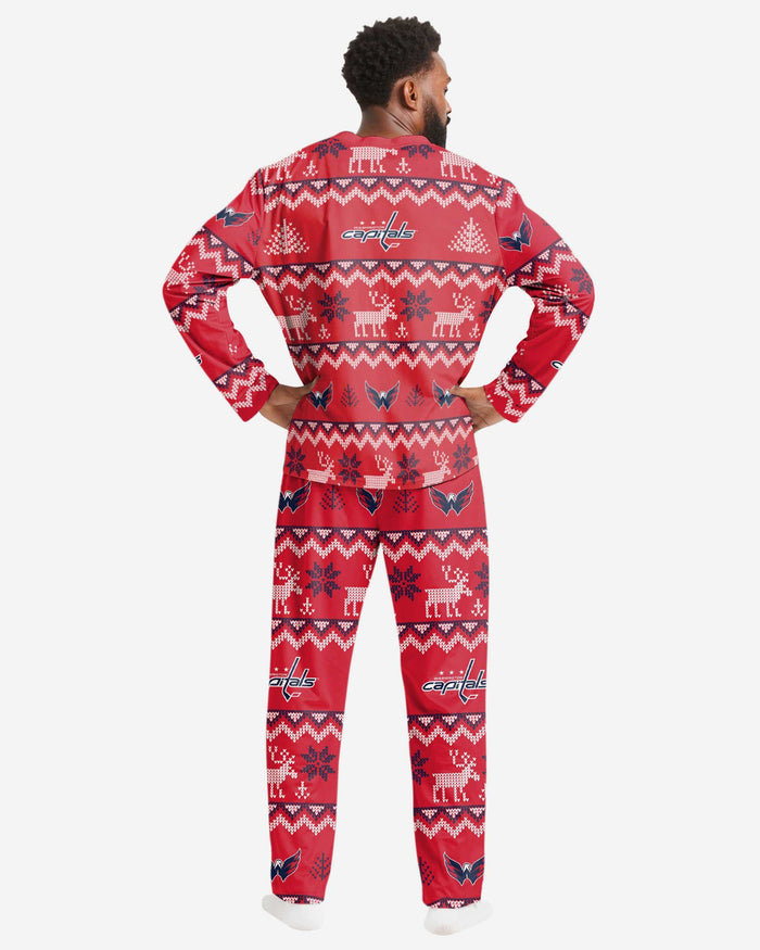 Washington Capitals Mens Ugly Pattern Family Holiday Pajamas FOCO - FOCO.com