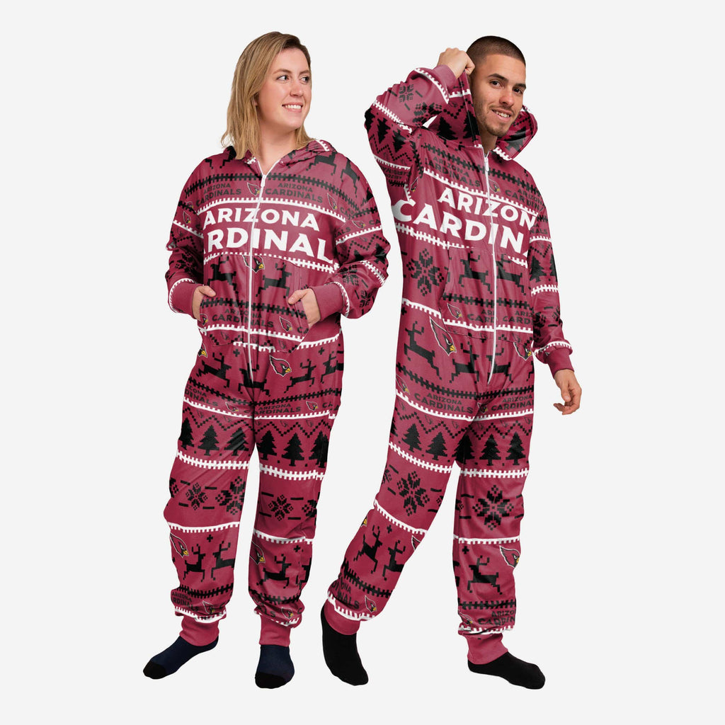 Arizona Cardinals Holiday One Piece Pajamas FOCO XS - FOCO.com