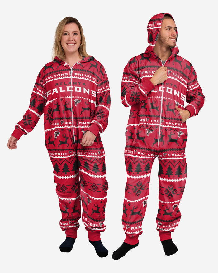 Atlanta Falcons Holiday One Piece Pajamas FOCO XS - FOCO.com
