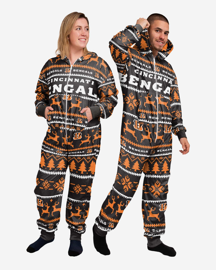 Cincinnati Bengals Holiday One Piece Pajamas FOCO XS - FOCO.com