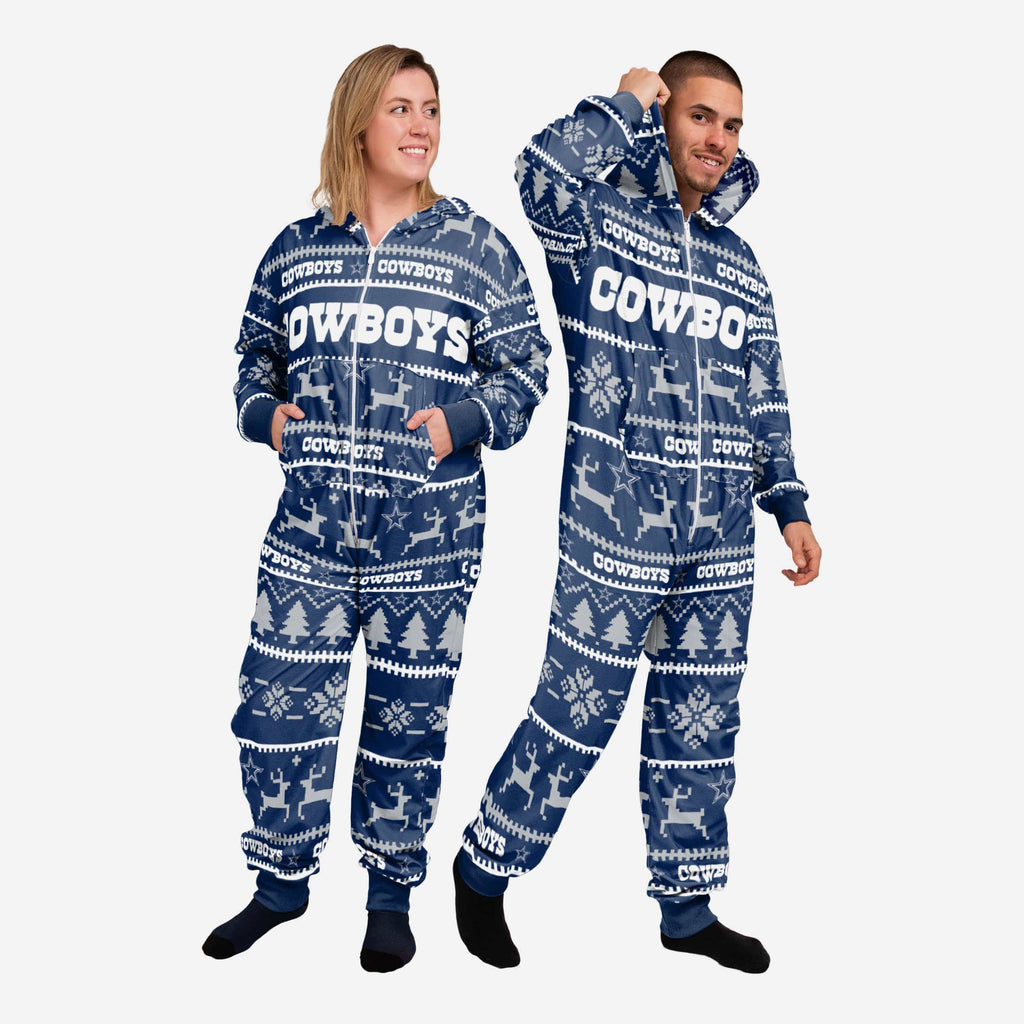 Dallas Cowboys Holiday One Piece Pajamas FOCO XS - FOCO.com