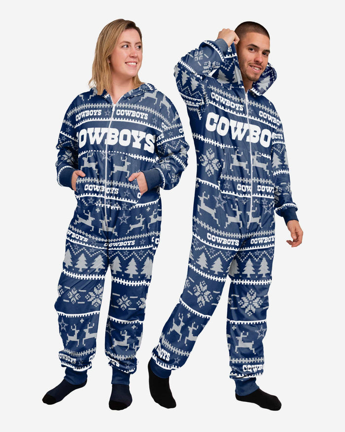 Dallas Cowboys Holiday One Piece Pajamas FOCO XS - FOCO.com