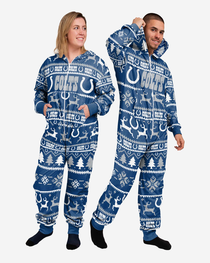 Indianapolis Colts Holiday One Piece Pajamas FOCO XS - FOCO.com