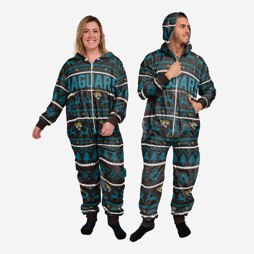 Jacksonville Jaguars Holiday One Piece Pajamas FOCO XS - FOCO.com