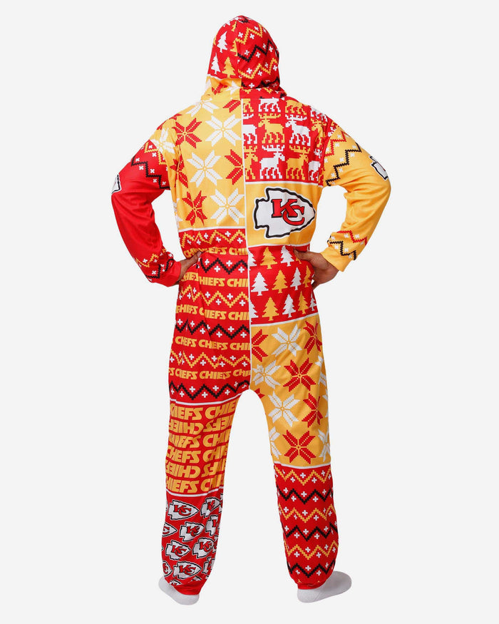 Kansas City Chiefs Busy Block One Piece Pajamas FOCO - FOCO.com