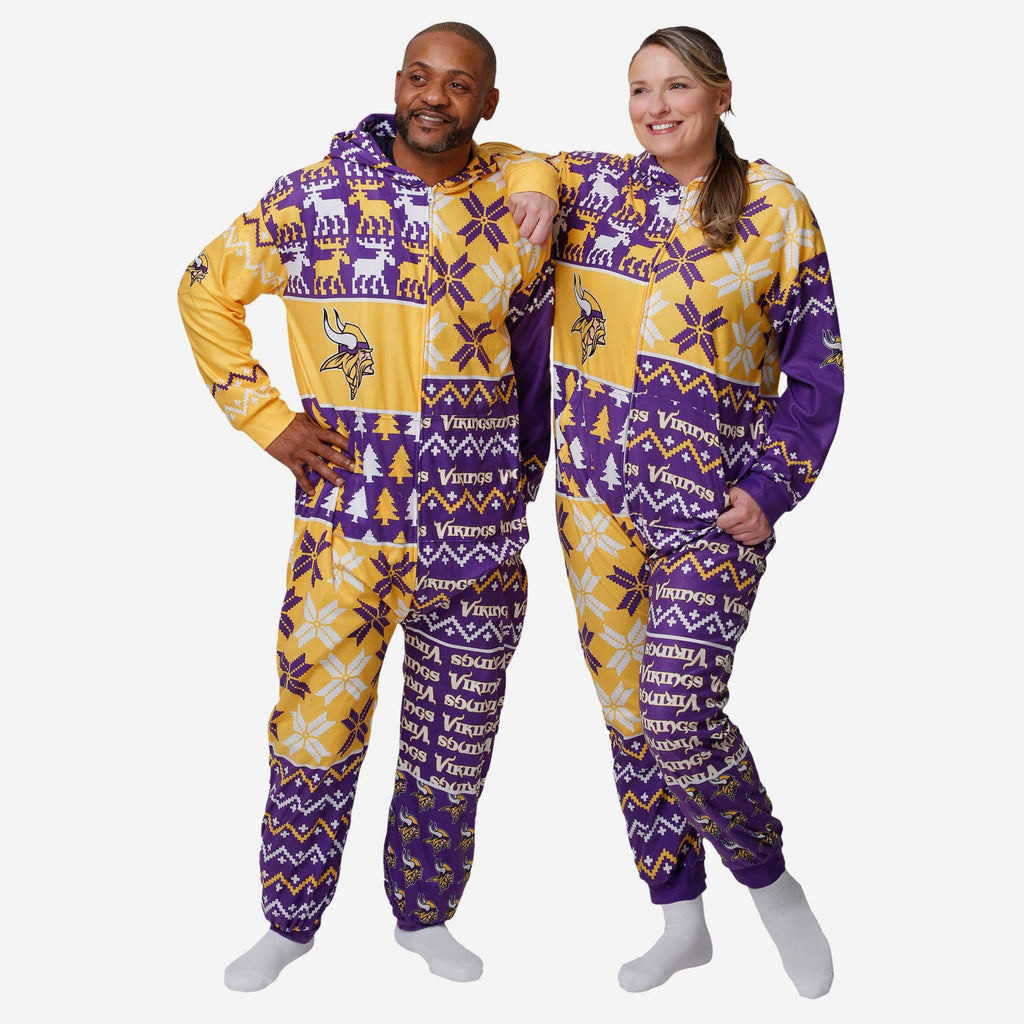 Minnesota Vikings Busy Block One Piece Pajamas FOCO S - FOCO.com