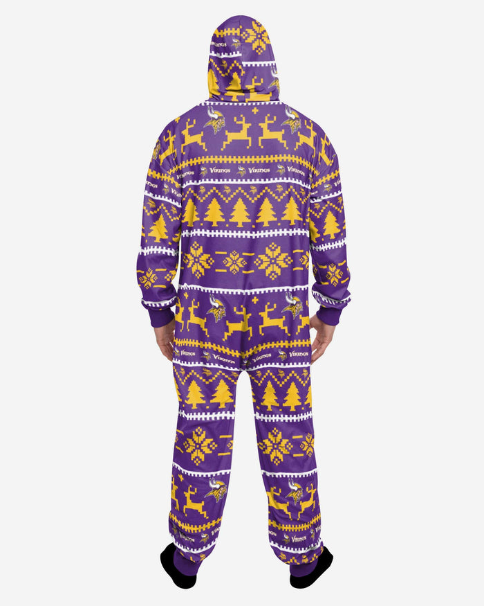 Minnesota Vikings Holiday One Piece Pajamas FOCO - FOCO.com