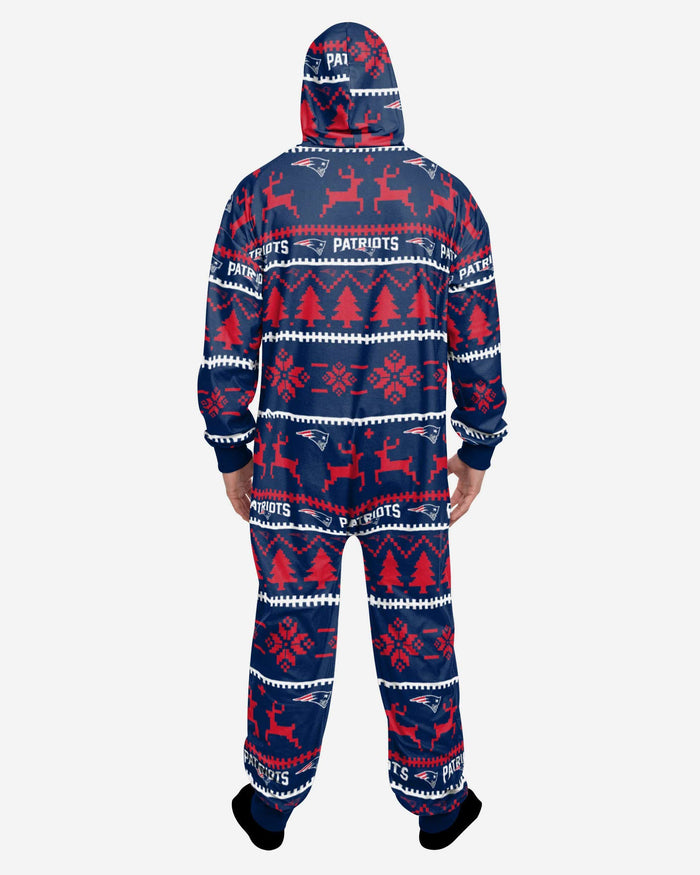 New England Patriots Holiday One Piece Pajamas FOCO - FOCO.com