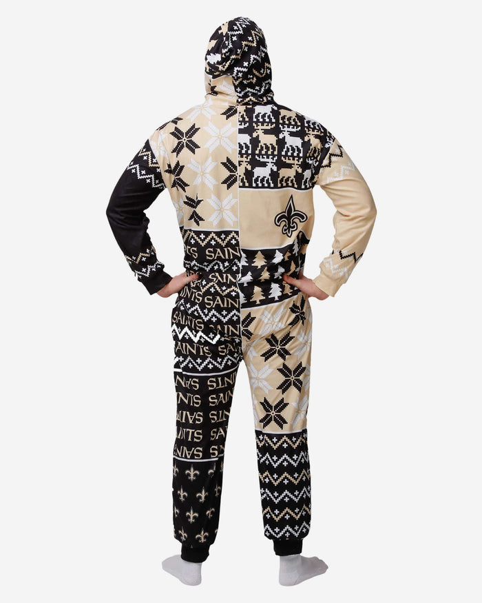 New Orleans Saints Busy Block One Piece Pajamas FOCO - FOCO.com