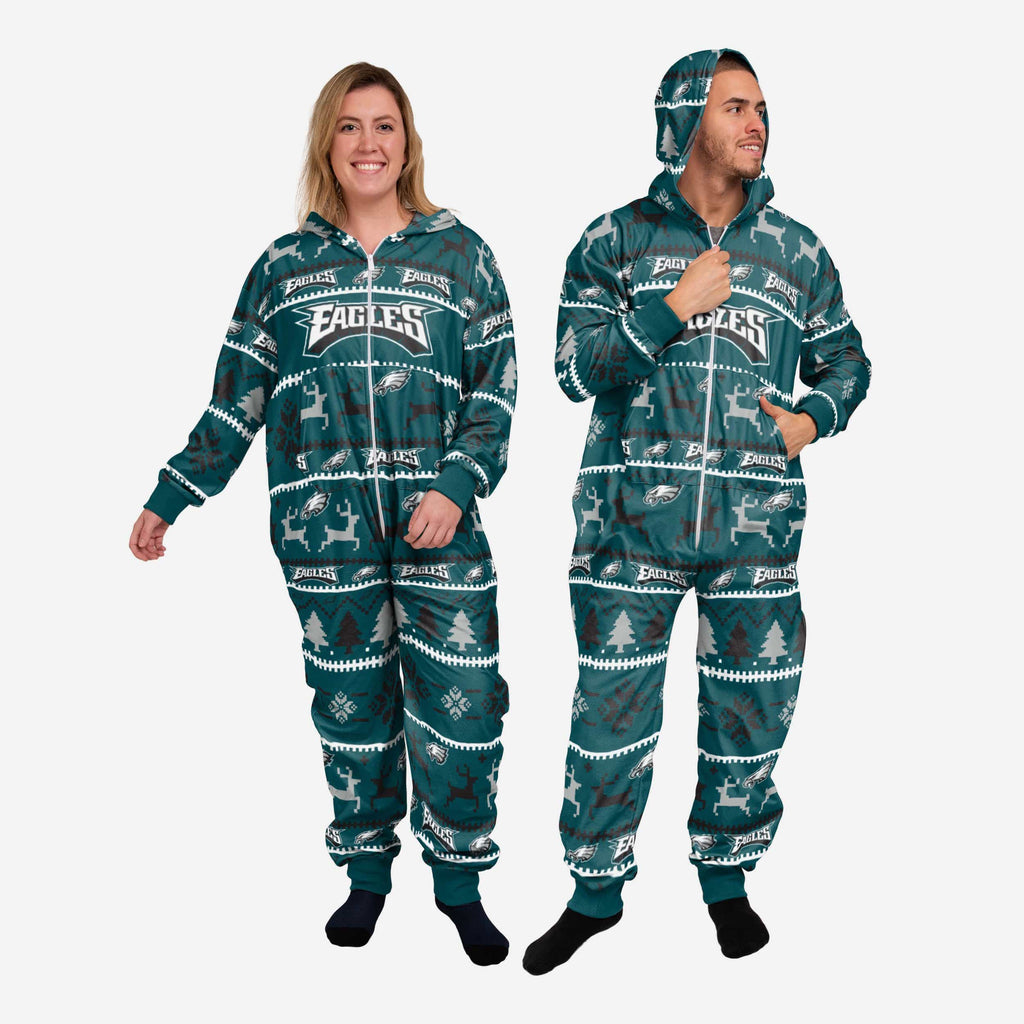 Philadelphia Eagles Holiday One Piece Pajamas FOCO XS - FOCO.com