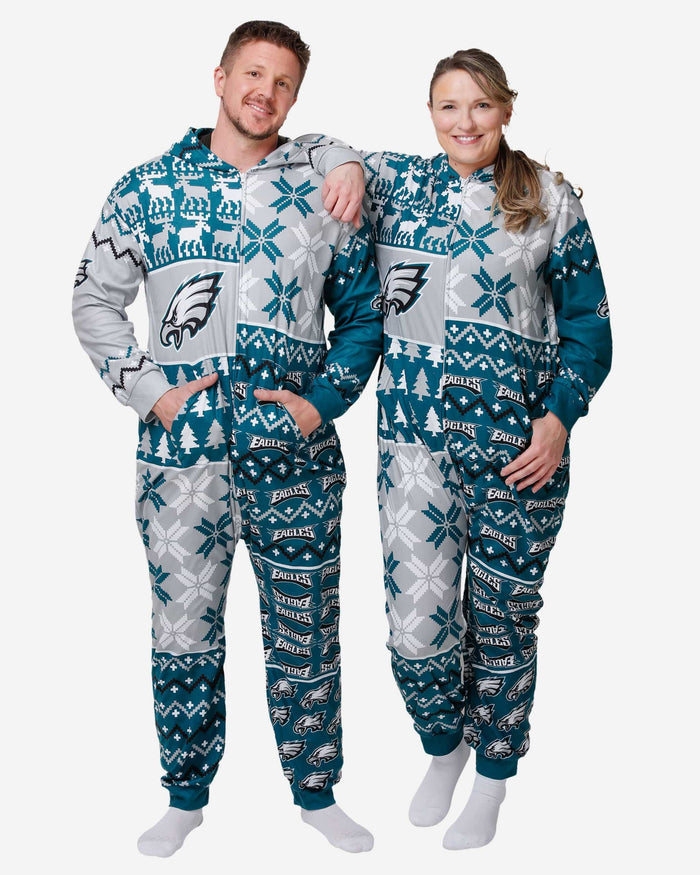Philadelphia Eagles Busy Block One Piece Pajamas FOCO S - FOCO.com