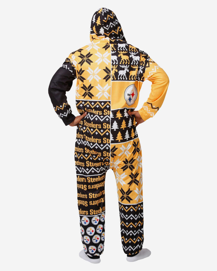Pittsburgh Steelers Busy Block One Piece Pajamas FOCO - FOCO.com