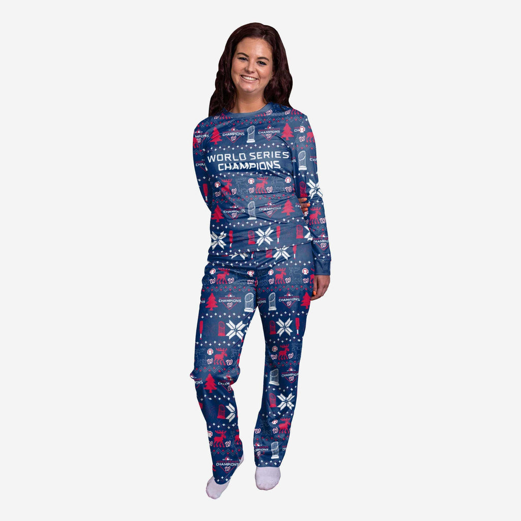 Washington Nationals 2019 World Series Champions Womens Family Holiday Pajamas FOCO S - FOCO.com