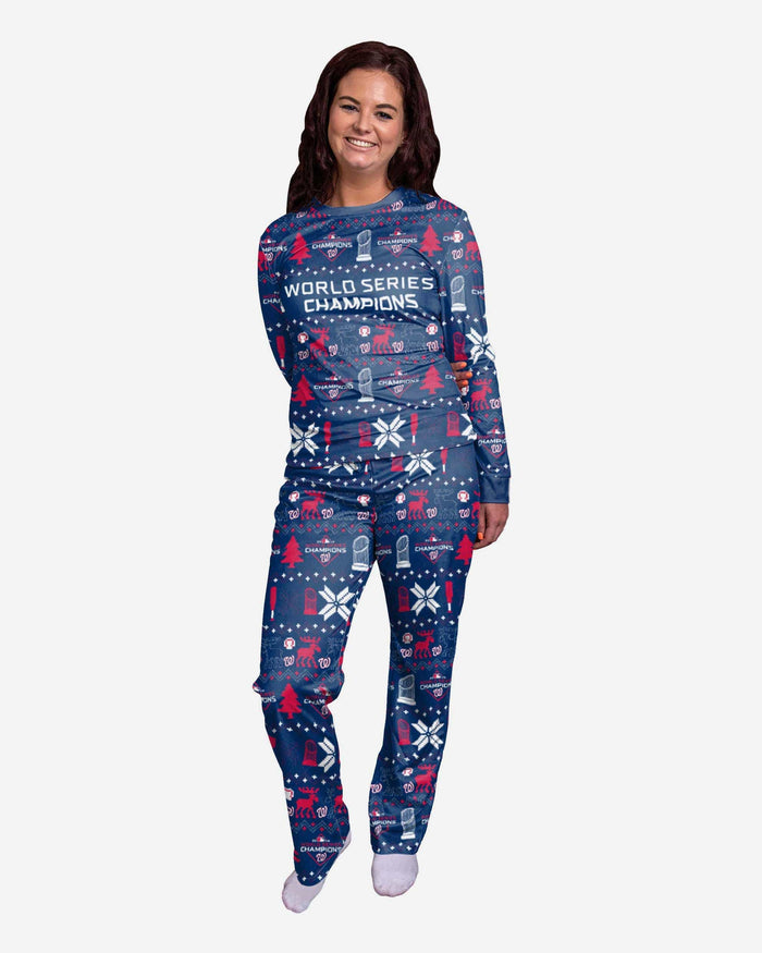 Washington Nationals 2019 World Series Champions Womens Family Holiday Pajamas FOCO S - FOCO.com