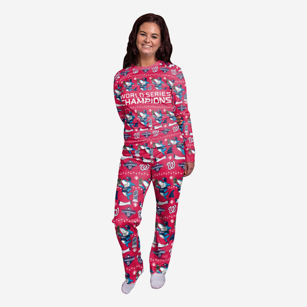 Washington Nationals 2019 World Series Champions Womens Shark Pajamas FOCO S - FOCO.com