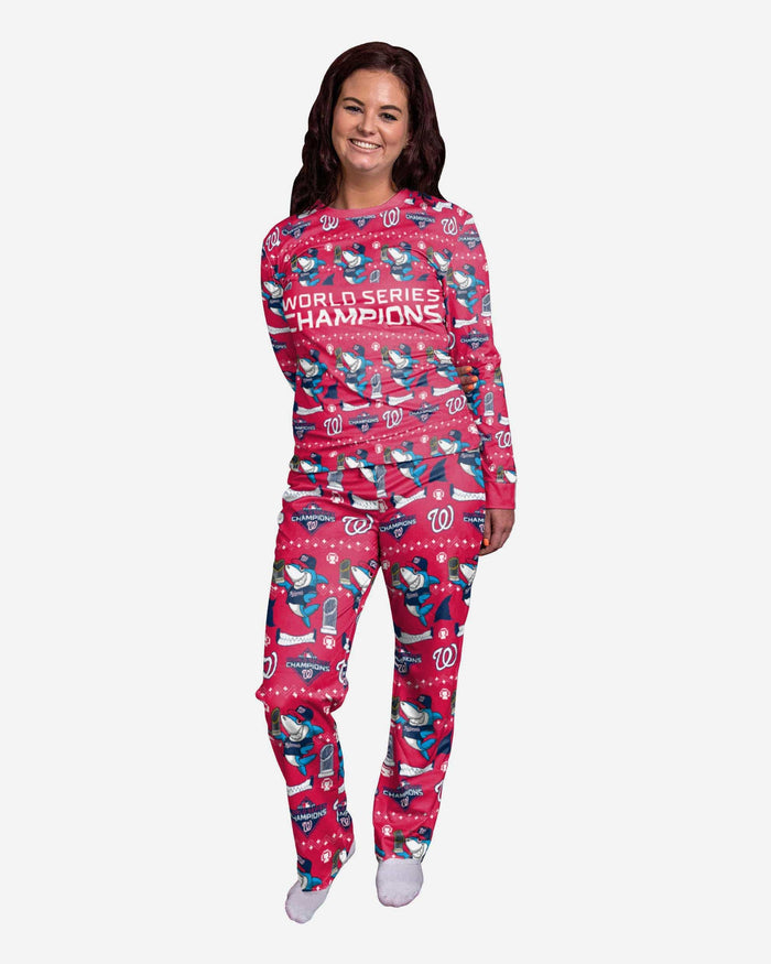 Washington Nationals 2019 World Series Champions Womens Shark Pajamas FOCO S - FOCO.com