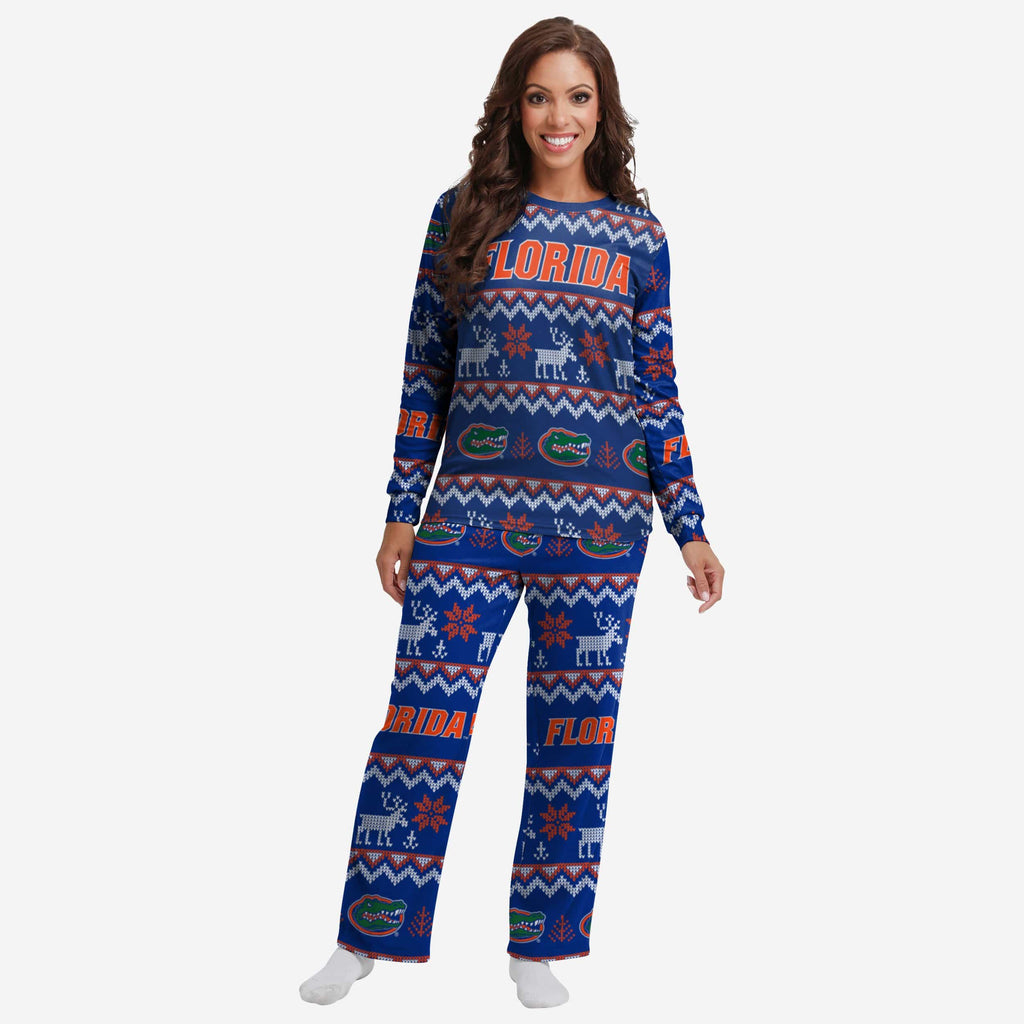 Florida Gators Womens Ugly Pattern Family Holiday Pajamas FOCO S - FOCO.com