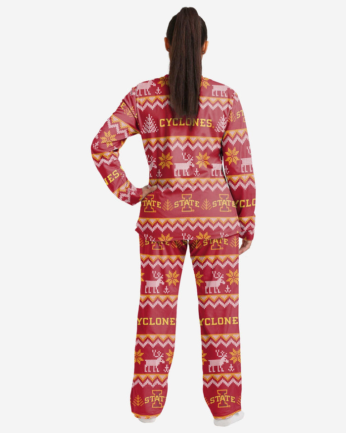 Iowa State Cyclones Womens Ugly Pattern Family Holiday Pajamas FOCO - FOCO.com