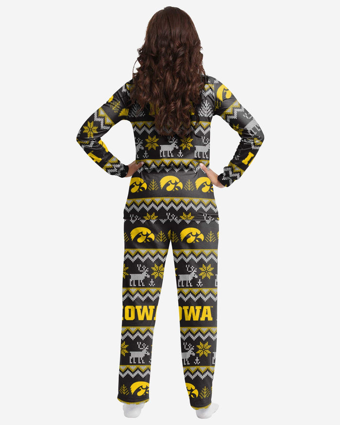Iowa Hawkeyes Womens Ugly Pattern Family Holiday Pajamas FOCO - FOCO.com