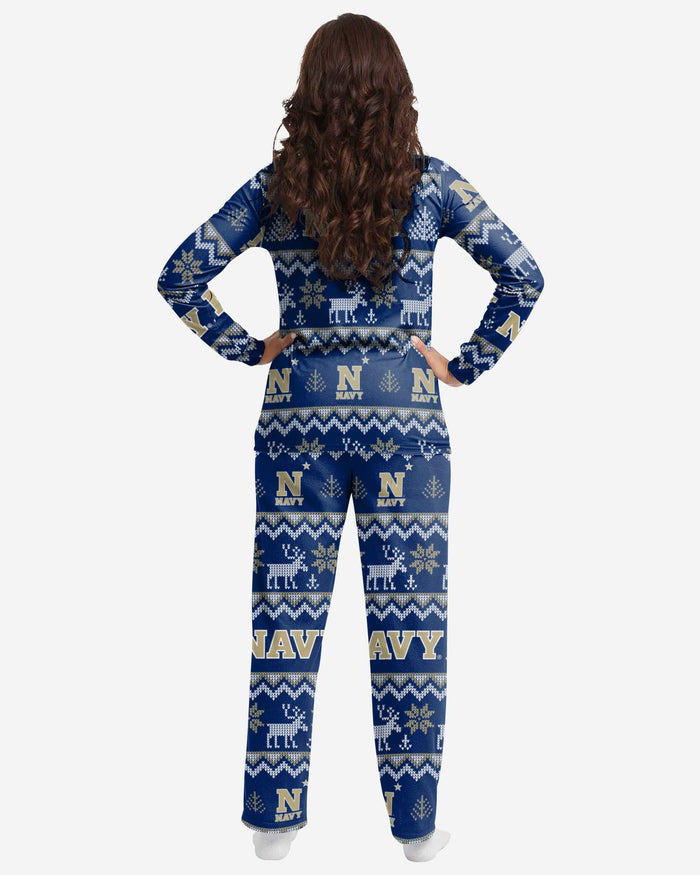 Navy Midshipmen Womens Ugly Pattern Family Holiday Pajamas FOCO - FOCO.com