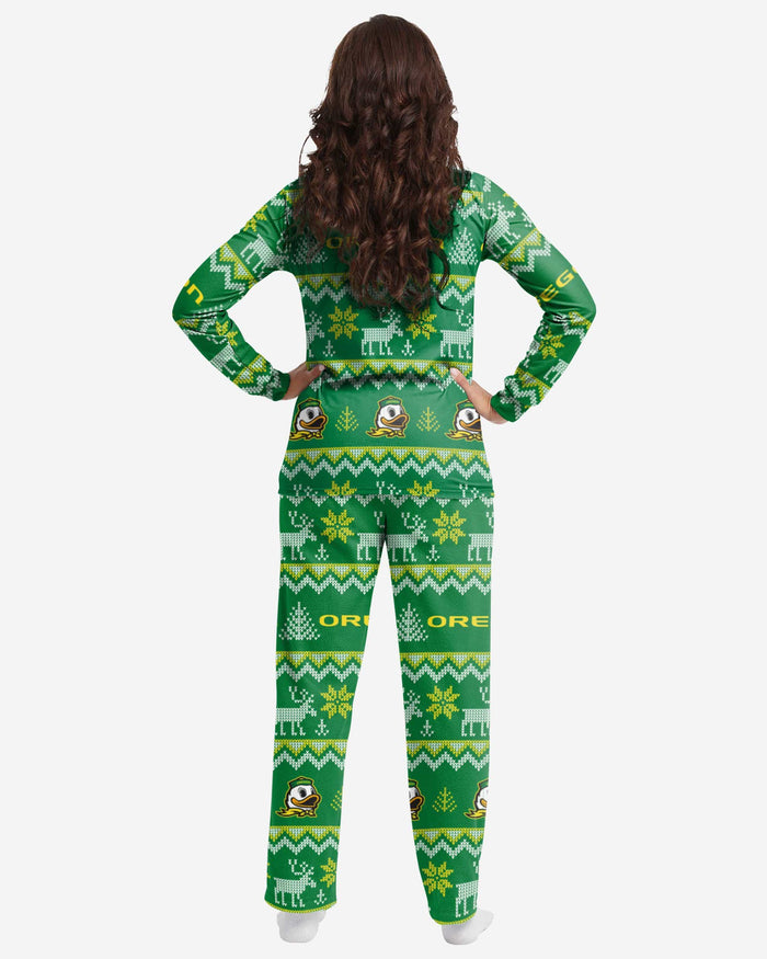 Oregon Ducks Womens Ugly Pattern Family Holiday Pajamas FOCO - FOCO.com