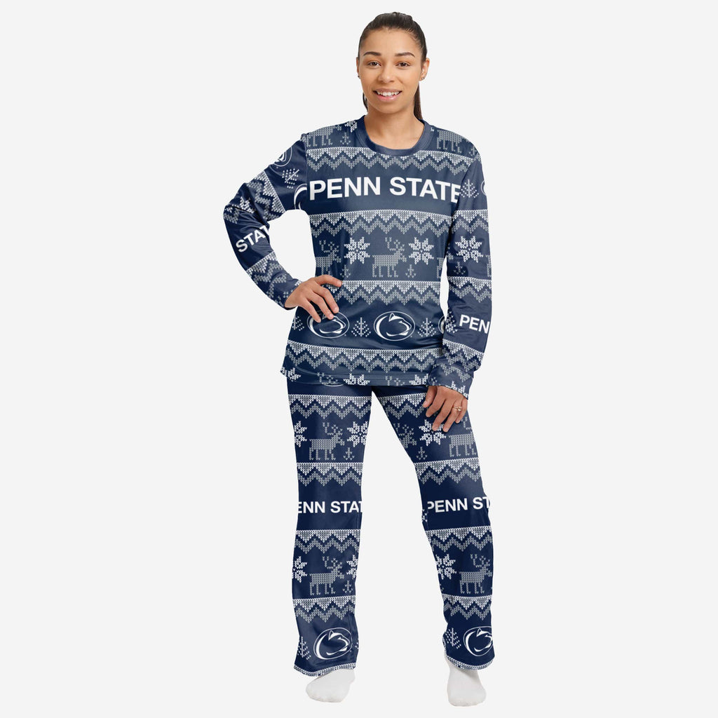 Penn State Nittany Lions Womens Ugly Pattern Family Holiday Pajamas FOCO S - FOCO.com