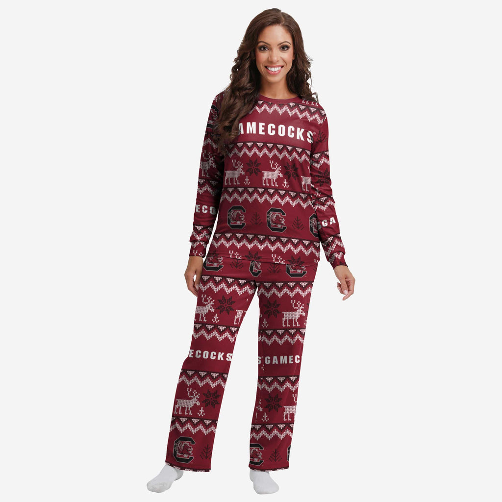 South Carolina Gamecocks Womens Ugly Pattern Family Holiday Pajamas FOCO S - FOCO.com