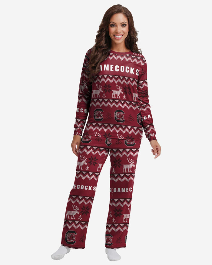 South Carolina Gamecocks Womens Ugly Pattern Family Holiday Pajamas FOCO S - FOCO.com