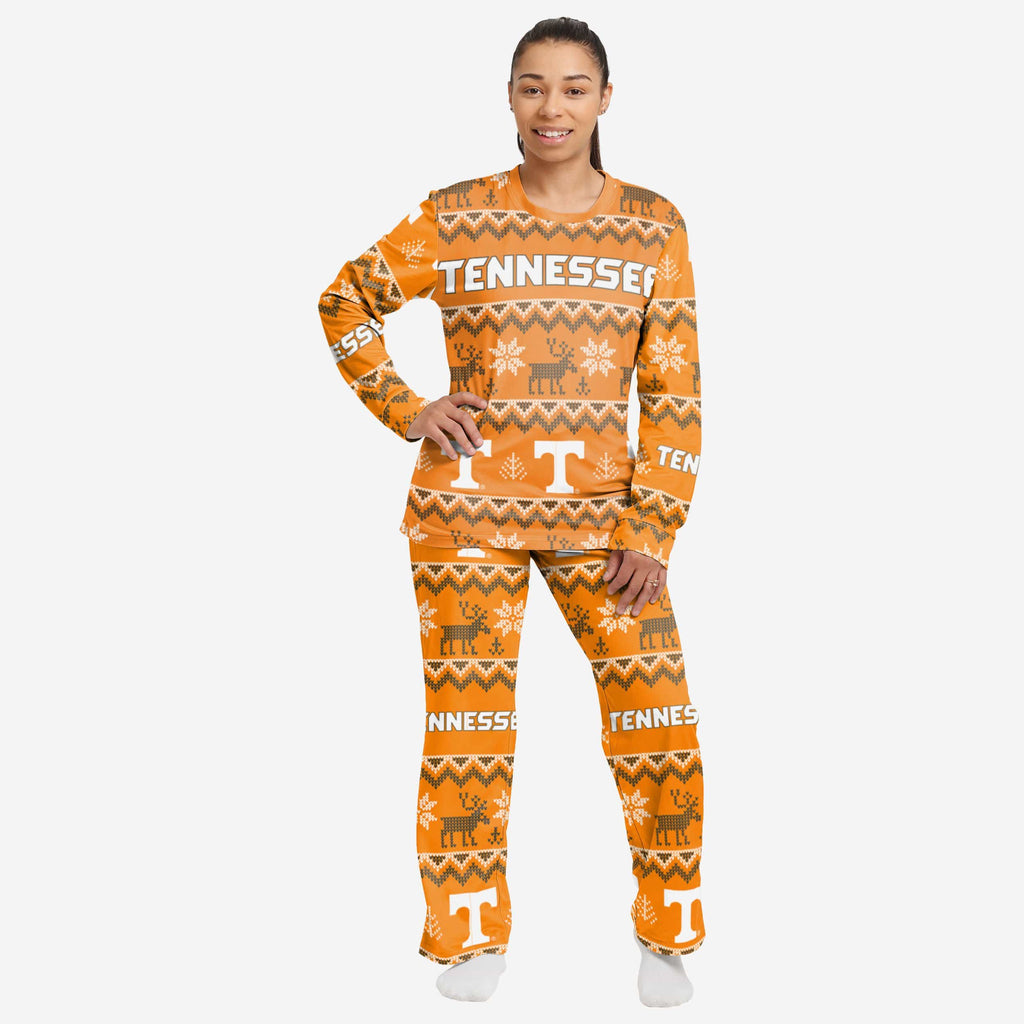 Tennessee Volunteers Womens Ugly Pattern Family Holiday Pajamas FOCO S - FOCO.com