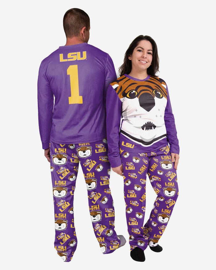 Mike the Tiger LSU Tigers Womens Mascot Pajamas FOCO - FOCO.com