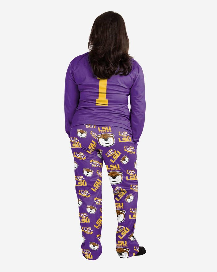 Mike the Tiger LSU Tigers Womens Mascot Pajamas FOCO - FOCO.com