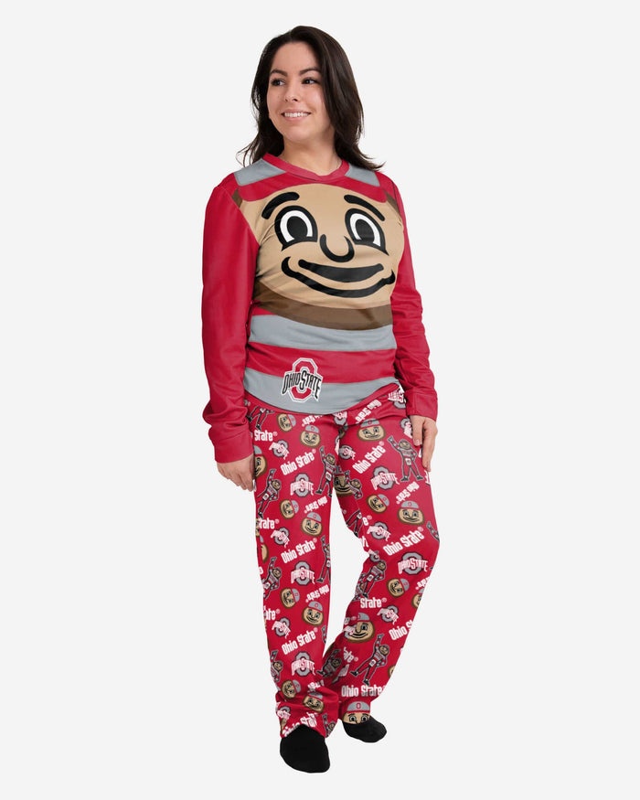 Brutus Buckeye Ohio State Buckeyes Womens Mascot Pajamas FOCO S - FOCO.com