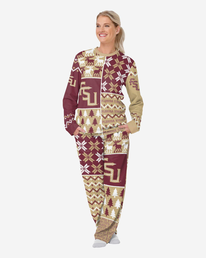 Florida State Seminoles Womens Busy Block Family Holiday Pajamas FOCO S - FOCO.com